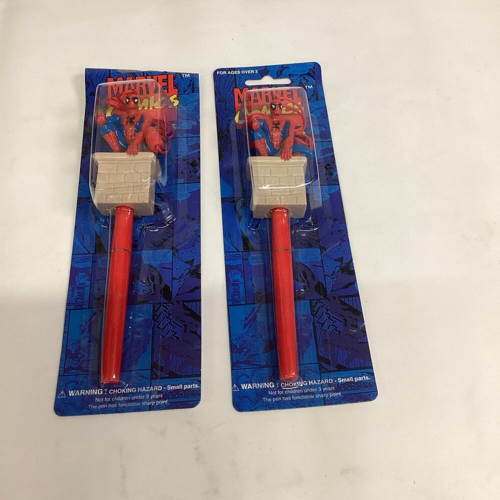 Set Of 2 - 1995 Marvel Comics Spider-Man Pens - NOS